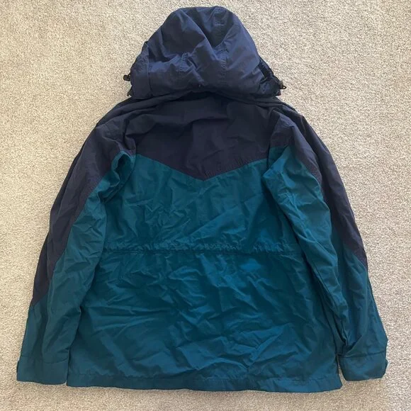 Lands End 90s Vintage Retro Utility Chore Barn Jacket Purple Teal Blue Large - Picture 3 of 8